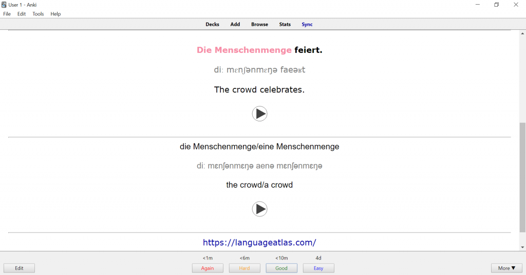 German Anki Type 1 Back German Anki Type 1 Back