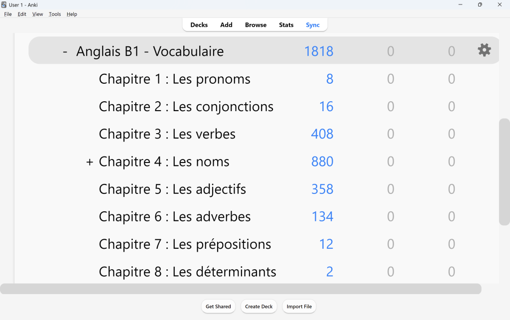 Anglais B1 Vocabulaire Anki