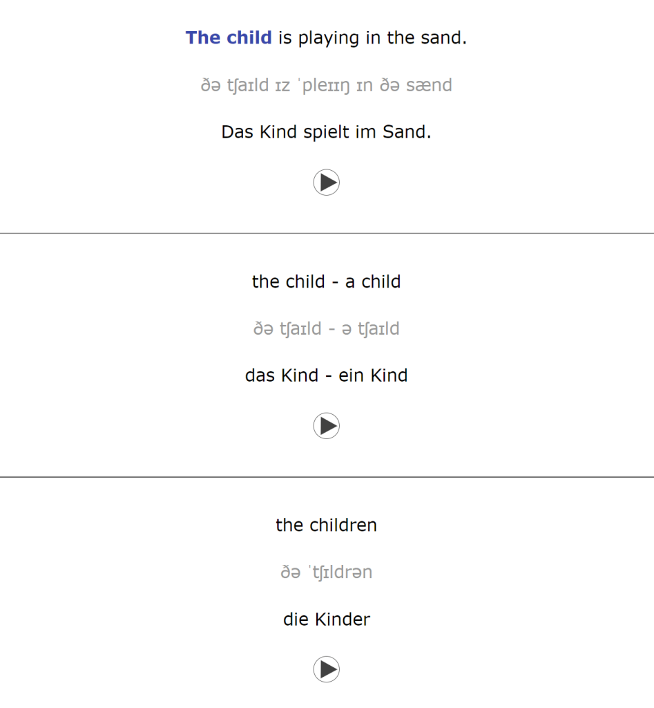 Englisch Vokabeln Card 1 Back